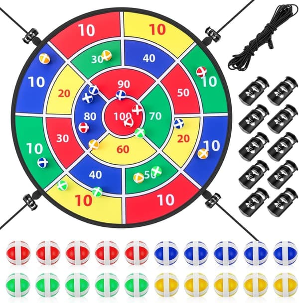 Trampoline Dart Board Game with 20 Sticky Balls – Fun for Birthday Parties