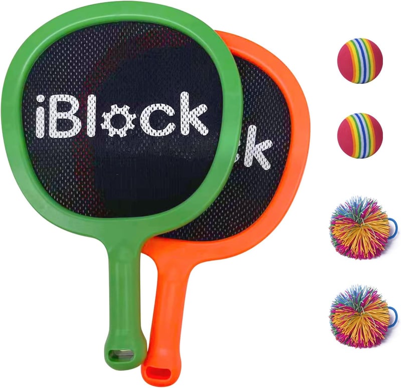 Paddle & Bouncy Ball Set for Indoor/Outdoor Play