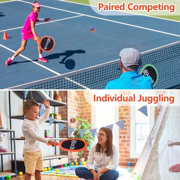 Paddle & Bouncy Ball Set for Indoor/Outdoor Play
