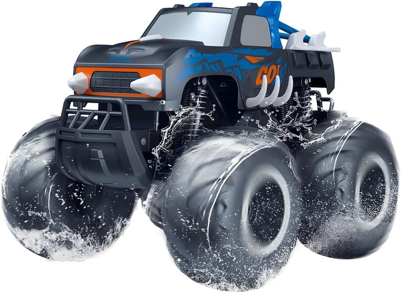 Amphibious RC Monster Truck for Kids - Waterproof 4WD Toy