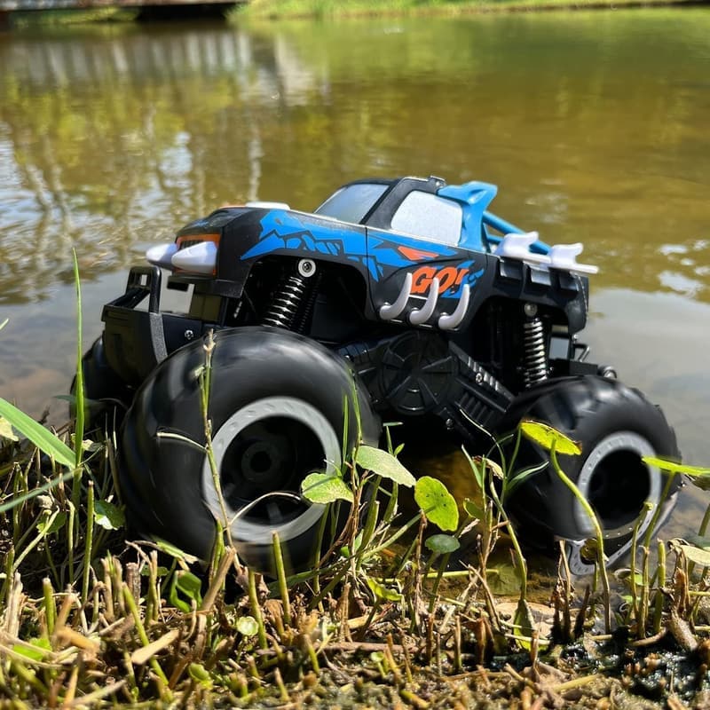 Amphibious RC Monster Truck for Kids - Waterproof 4WD Toy
