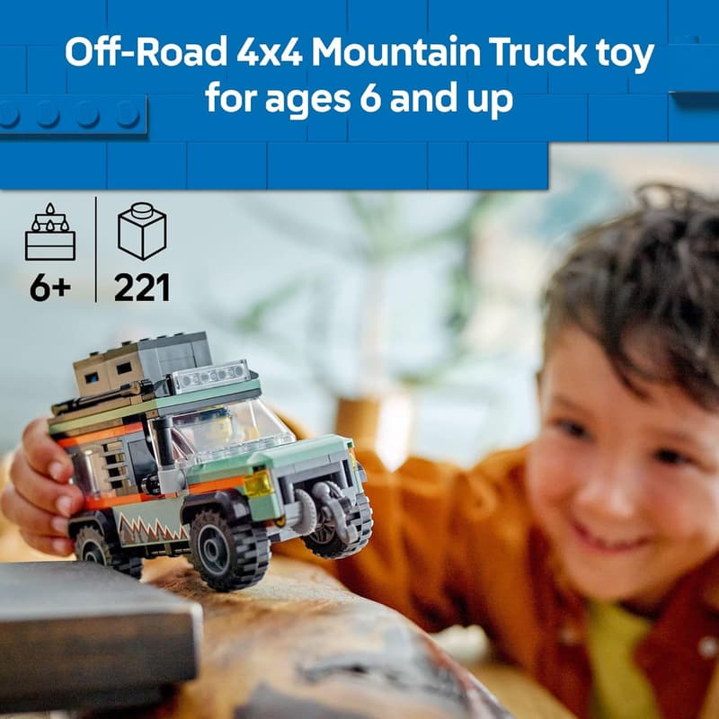 LEGO City Off-Road 4x4 Truck Toy Set for Kids Ages 6+