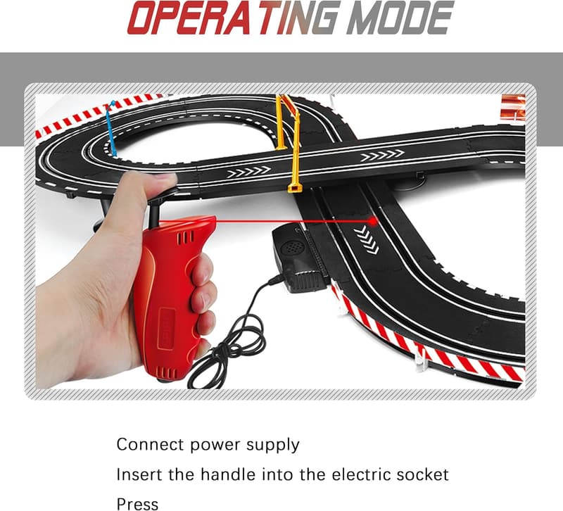 Electric Slot Car Race Track Set for Kids Ages 6-12