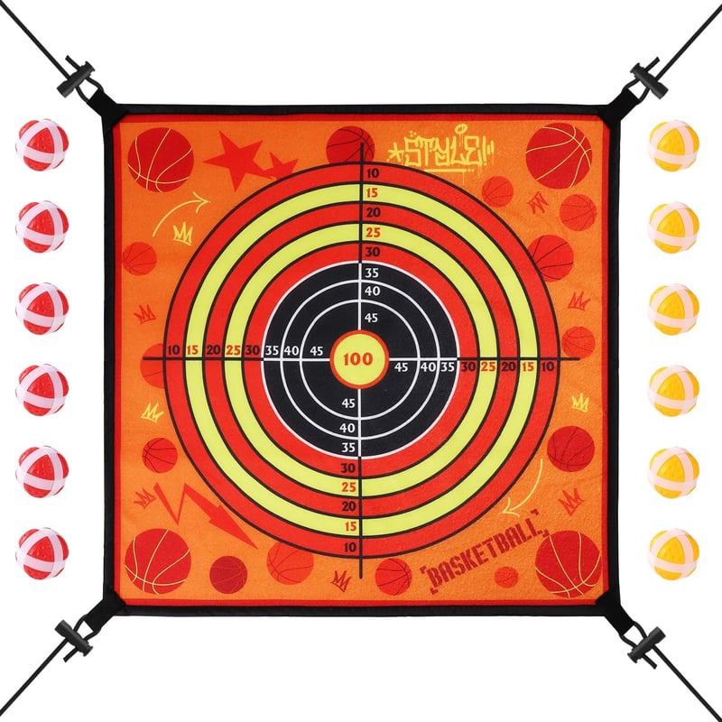 Trampoline Dart Board Game Set with 12 Sticky Balls for Kids
