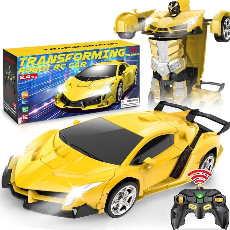 Remote Control Transforming Robot Car - Kids' Birthday Toy