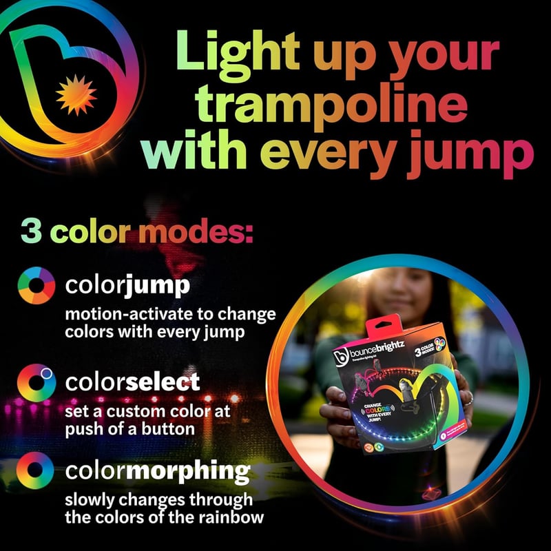 LED Trampoline Lights for Kids - Bounce Accessory, Summer Fun