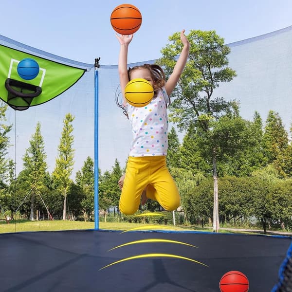 Trampoline Basketball Hoop Set with Pump & 4 Mini Balls