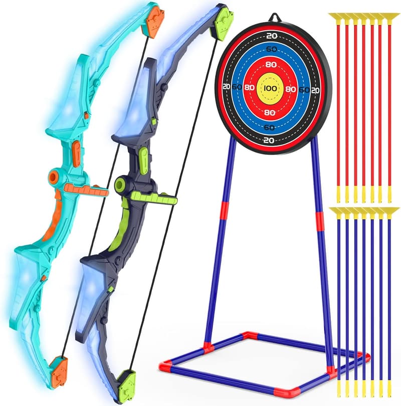Kids Bow and Arrow Set with LED Blinking Lights - 2 Pack