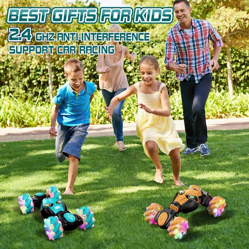 Gesture-Sensing RC Stunt Car with Lights & Music for Kids