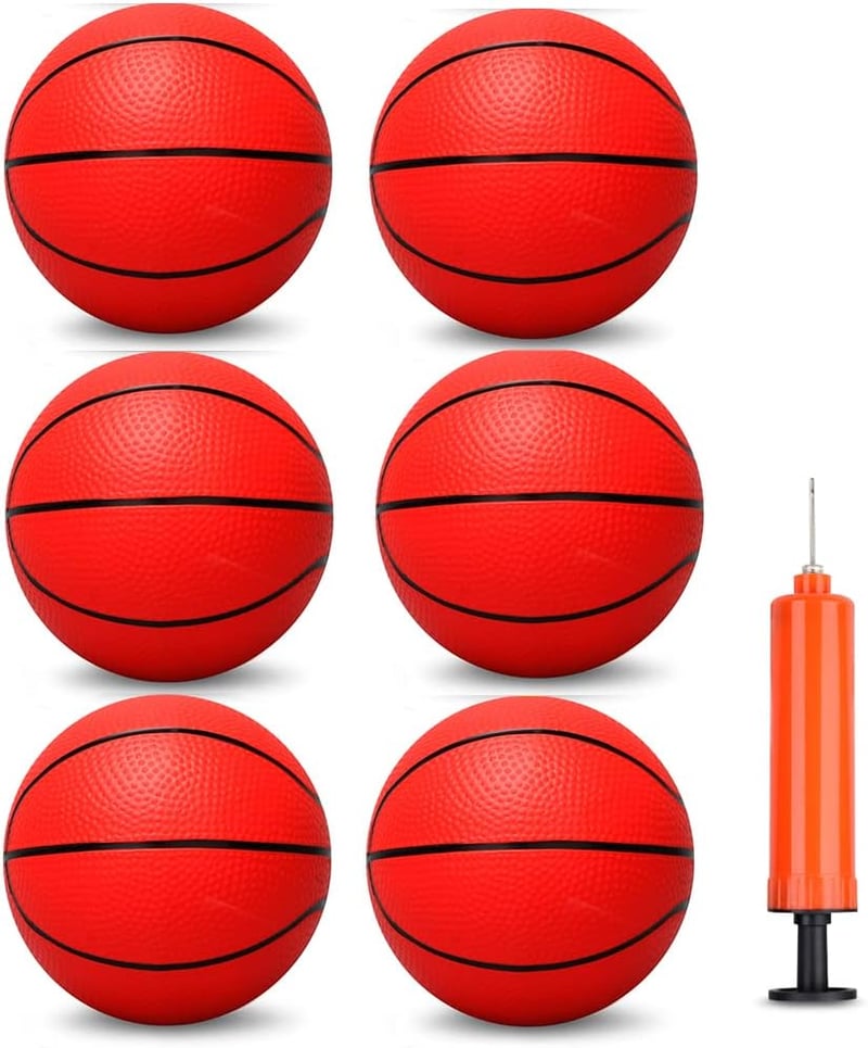 Mini Basketballs Set (6 Pack) for Kids - Durable PVC, 6