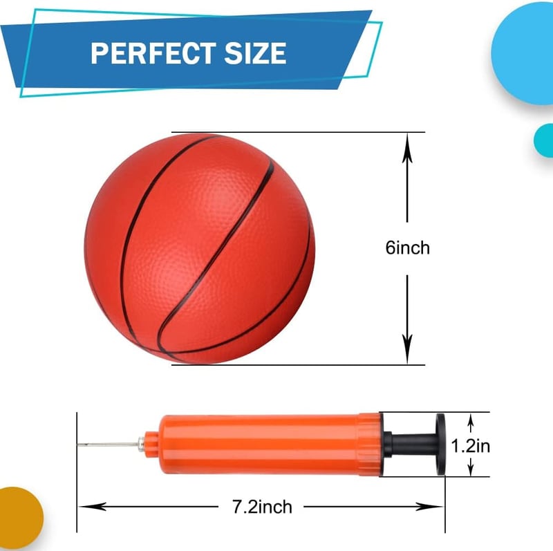 Mini Basketballs Set (6 Pack) for Kids - Durable PVC, 6