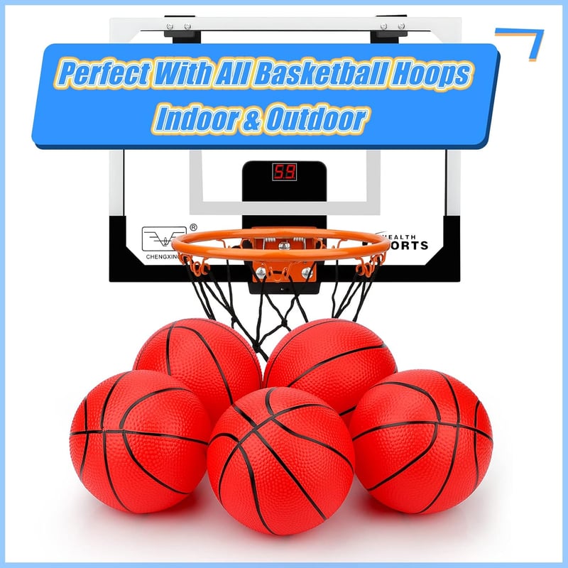 Mini Basketballs Set (6 Pack) for Kids - Durable PVC, 6