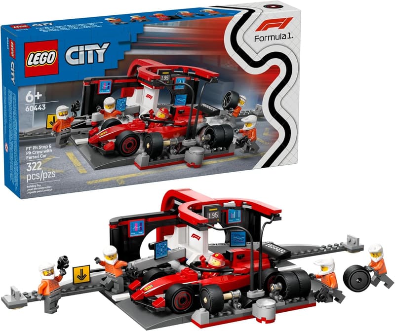 F1 Pit Stop Playset with Ferrari Car – Gift for Kids 6+