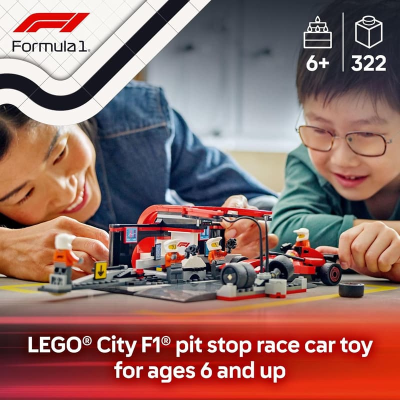 F1 Pit Stop Playset with Ferrari Car – Gift for Kids 6+