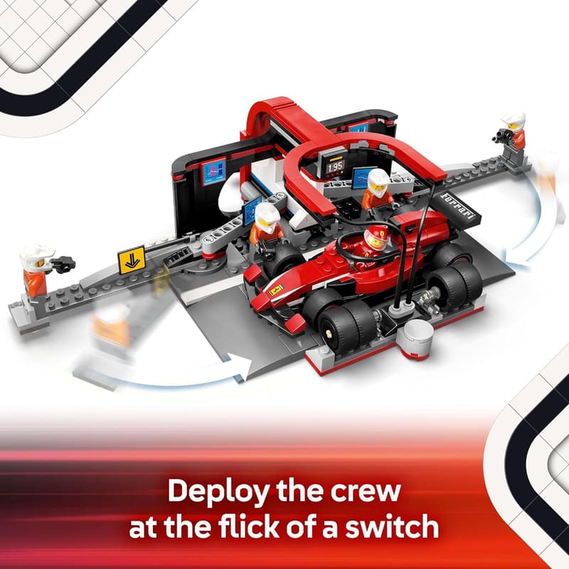 F1 Pit Stop Playset with Ferrari Car – Gift for Kids 6+