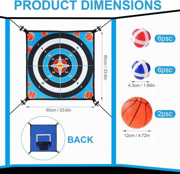 Trampoline Game Accessory Set with Basketball Hoop & Darts