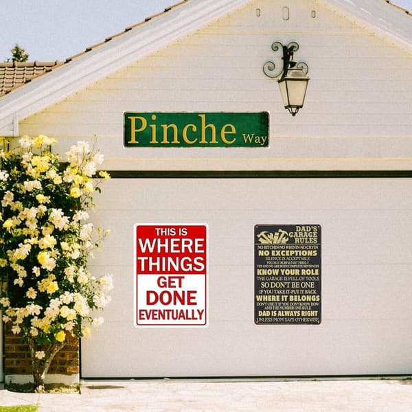 Personalized Vintage Garage Wall Sign for Men, 8x12 Inch