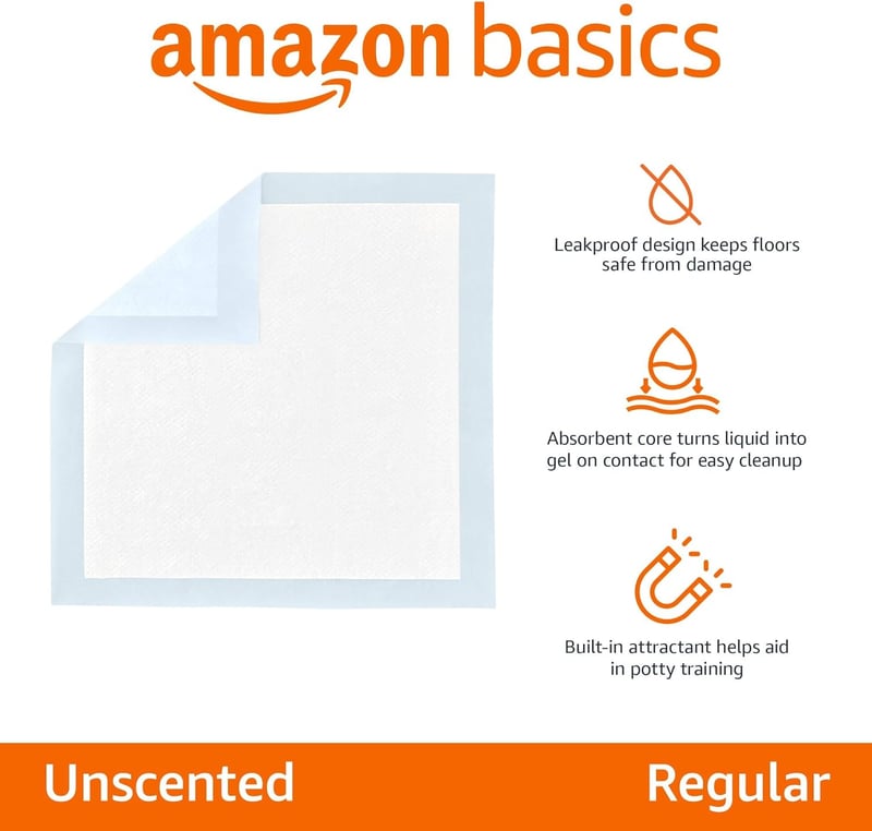 Leak-Proof Dog Pee Pads, Quick-Dry 22x22 Inches, 50 Pack