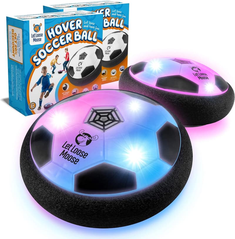 Indoor LED Hover Soccer Balls - Set of 2 for Boys, Age 4-12