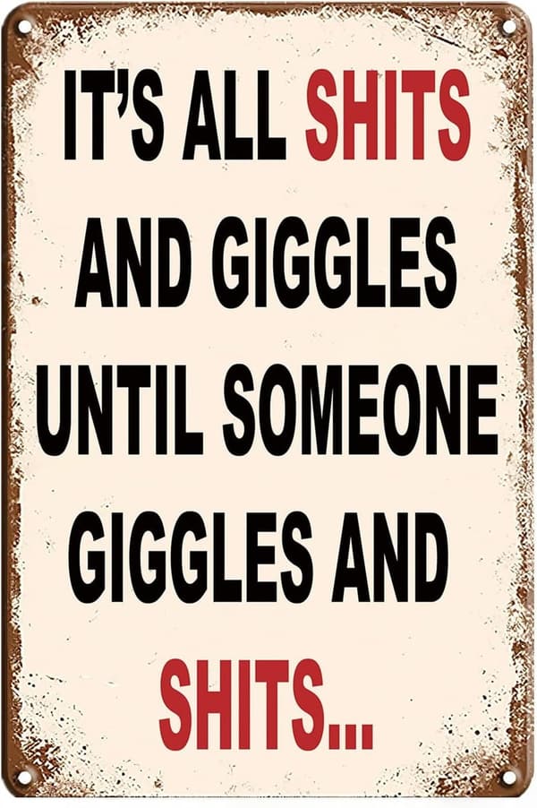 Personalized Funny Metal Sign for Men's Bathroom or Bar Decor