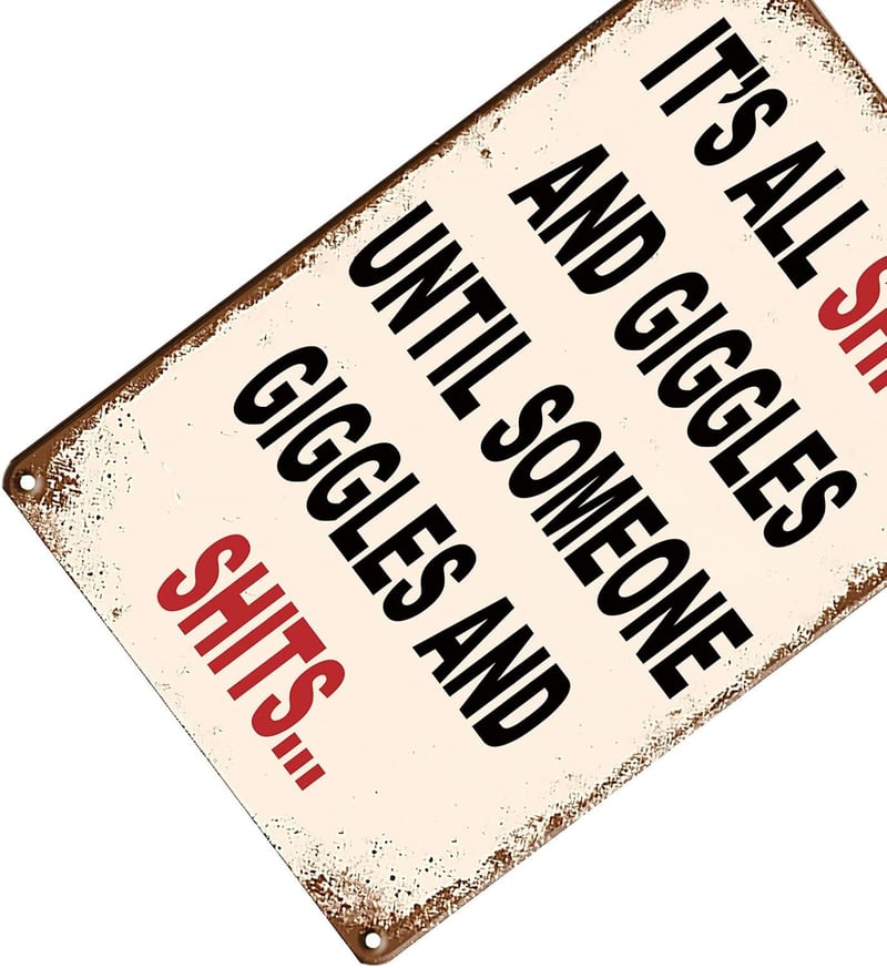 Personalized Funny Metal Sign for Men's Bathroom or Bar Decor