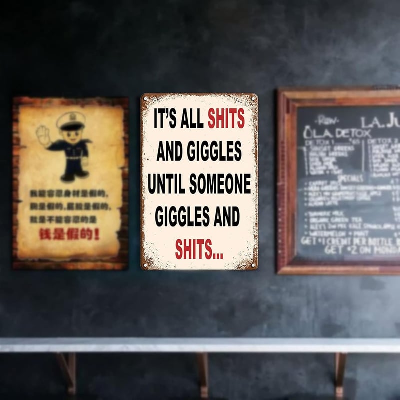 Personalized Funny Metal Sign for Men's Bathroom or Bar Decor