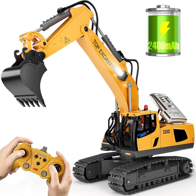 Remote Control Excavator Truck with Metal Shovel & Light