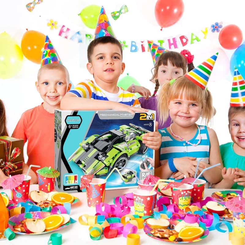 2-in-1 Remote Control Racecar Building Blocks for Kids