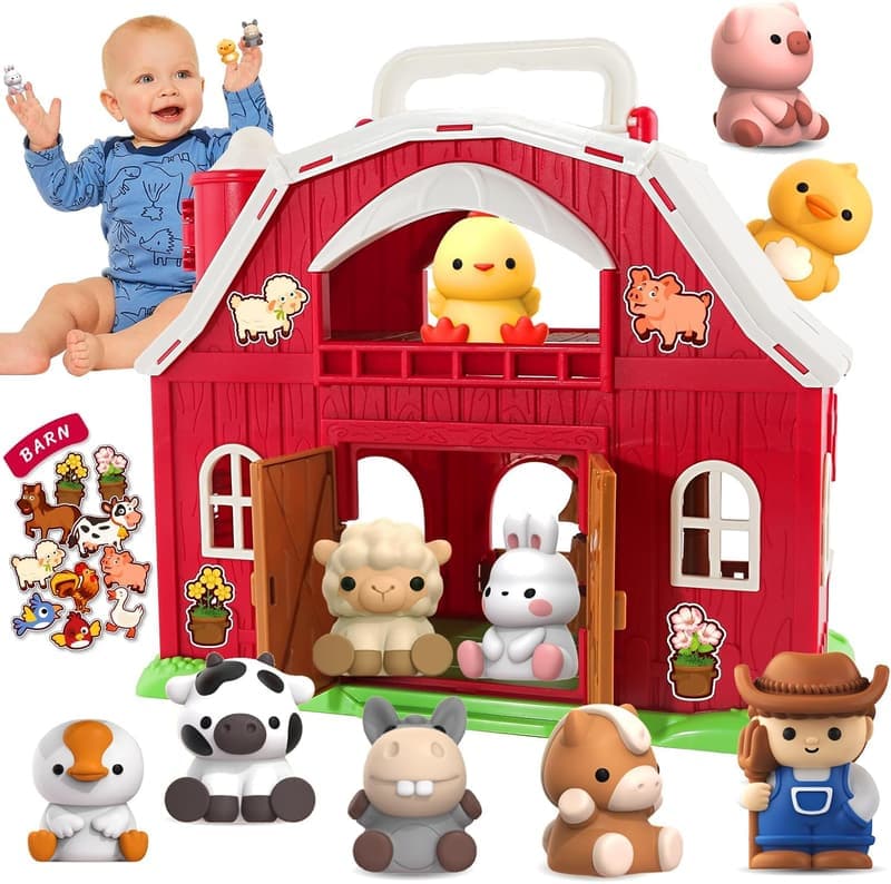 Toddler Educational Farm Playset with Animals - Gift for Kids