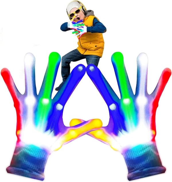 LED Light Up Gloves for Kids - Rave Party Accessory