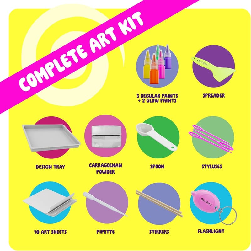 Glow in the Dark Marble Paint Kit for Kids Ages 6-12