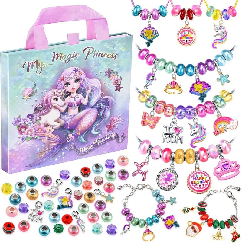 Unicorn/Mermaid Charm Bracelet Making Kit for Ages 8-12