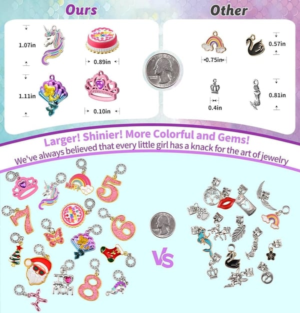 Unicorn/Mermaid Charm Bracelet Making Kit for Ages 8-12