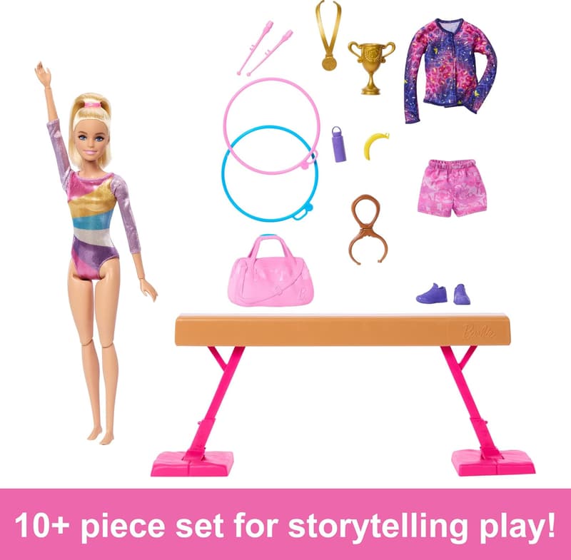 Gymnastics Playset with Barbie Doll & Accessories