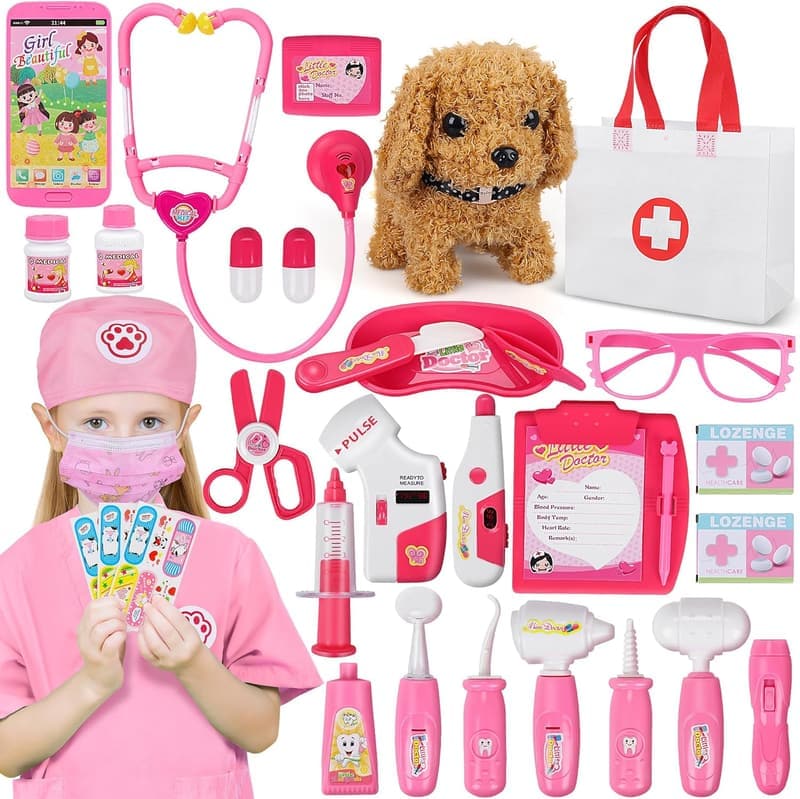 Pet Doctor Play Set for Toddlers - 33-Piece Roleplay Kit