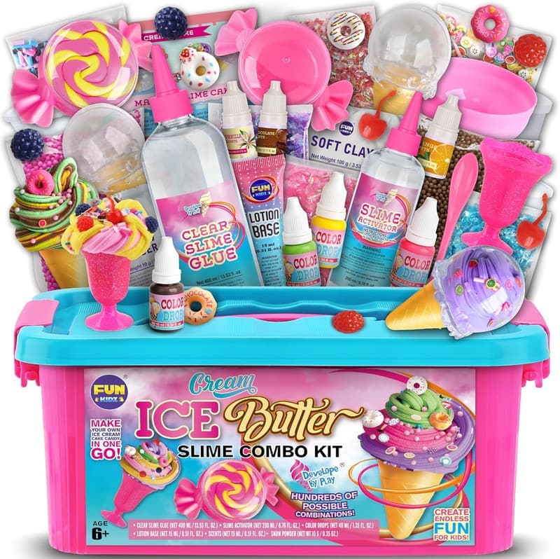Ice Cream Slime Making Kit for Girls Age 8-12 - Perfect Birthday Gift