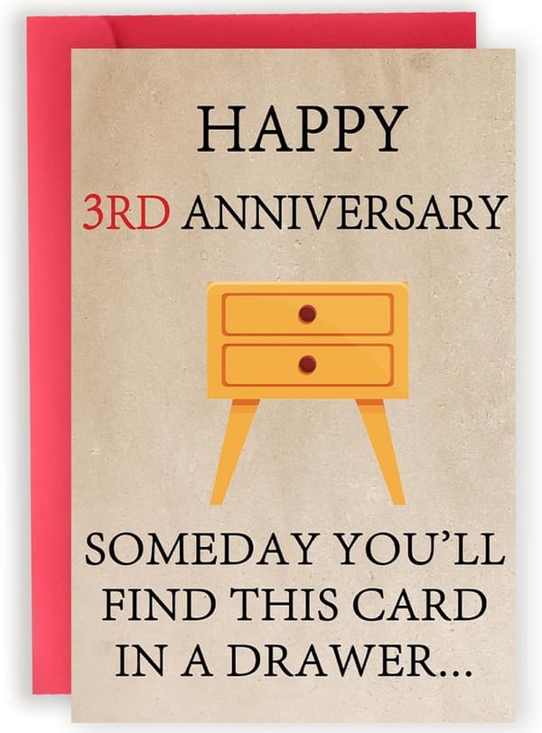 3rd Anniversary Funny Card for Couples