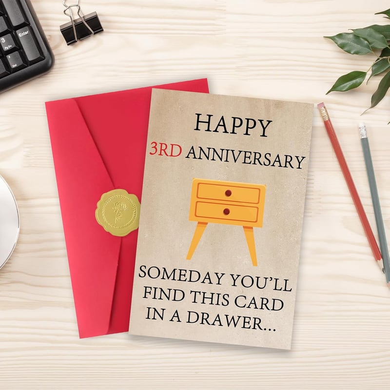 3rd Anniversary Funny Card for Couples