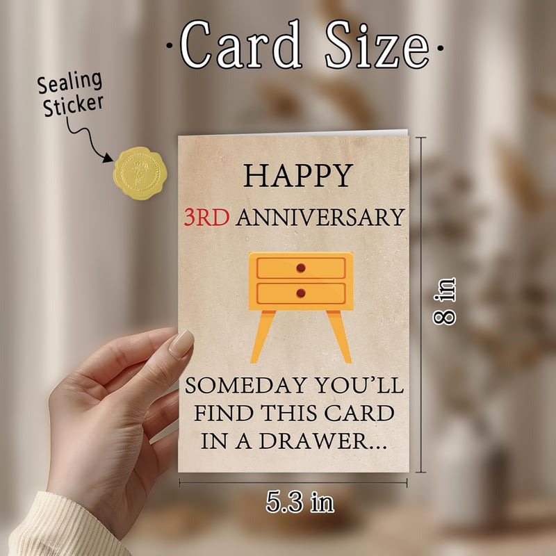 3rd Anniversary Funny Card for Couples