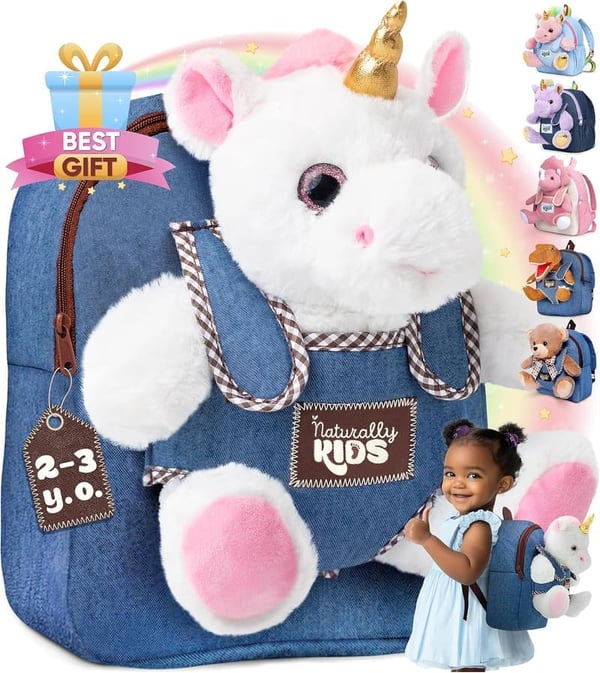 Unicorn Backpack Toy for Toddlers, Birthday Gift for Girls