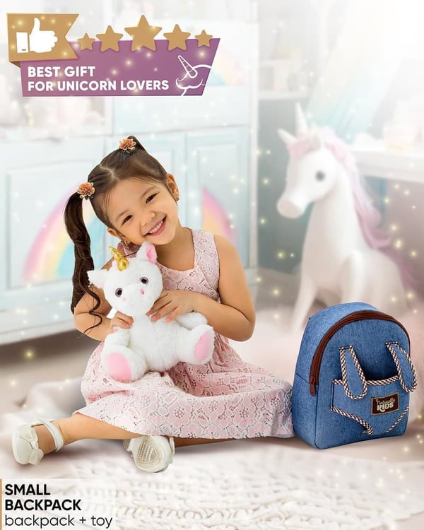 Unicorn Backpack Toy for Toddlers, Birthday Gift for Girls
