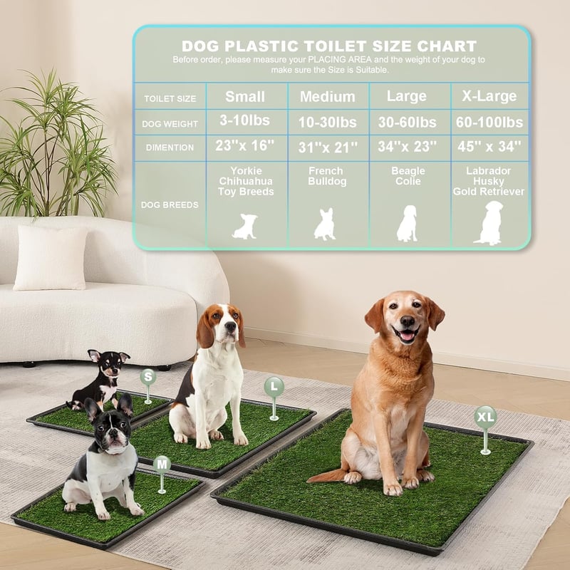 Large Dog Grass Pad with Tray - Artificial Grass Toilet Solution
