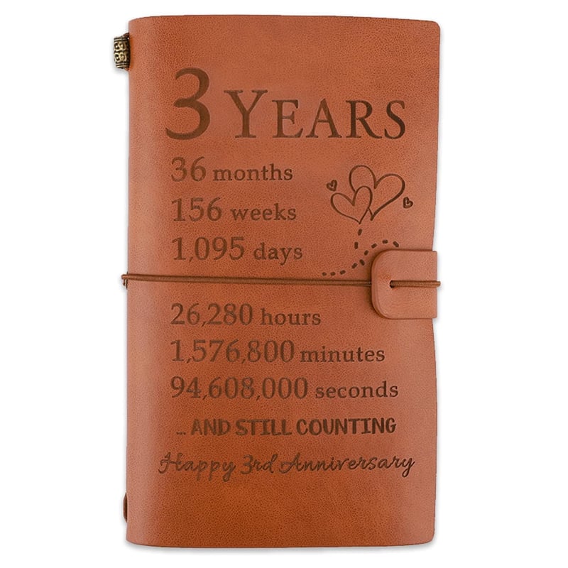 3rd Anniversary Leather Journal - Gift for Couples