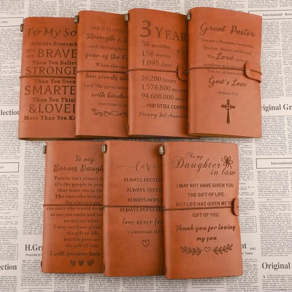 3rd Anniversary Leather Journal - Gift for Couples