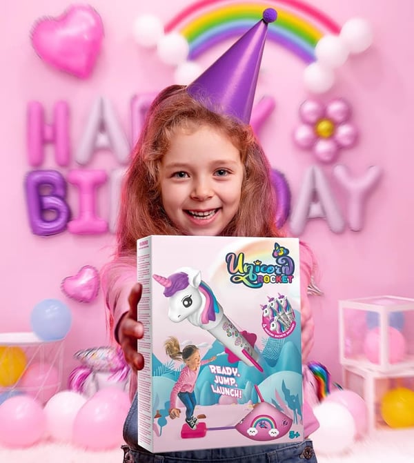 Unicorn Rocket Launcher Toy - Outdoor Gift for Girls Ages 2-8
