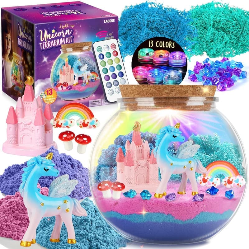Unicorn Terrarium Kit - DIY Arts & Crafts Gift for Kids
