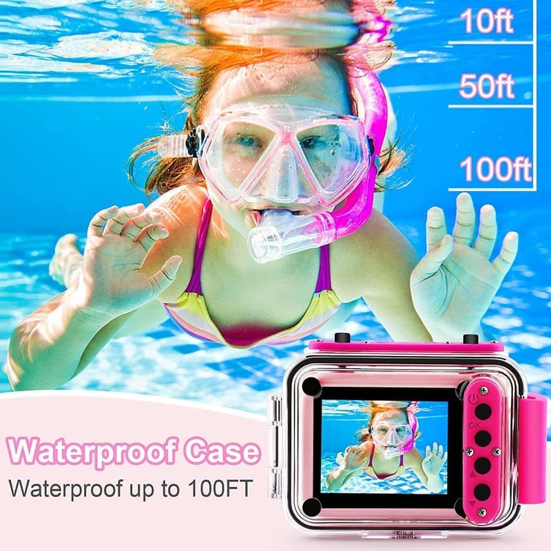 Kids Waterproof Action Camera - 1080P HD Gift for Ages 3-12