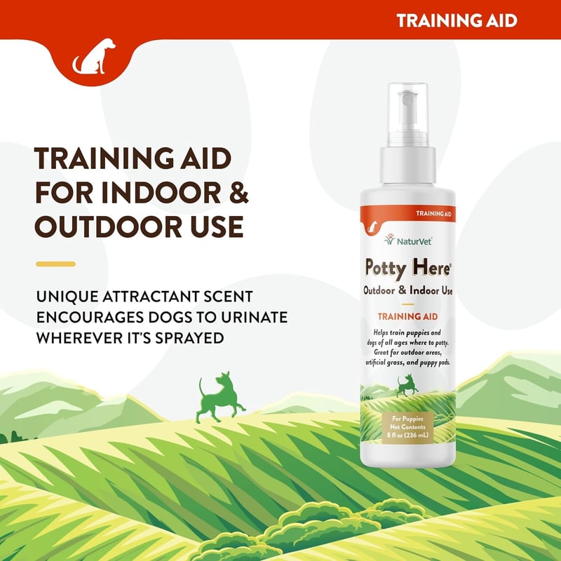 Potty Here Training Aid Spray - 8 oz for Puppies & Dogs