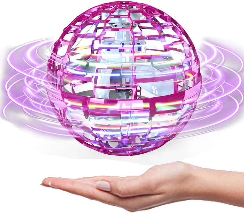 Hand Operated Flying Orb Ball Drone Toy for Kids, Glow in Dark