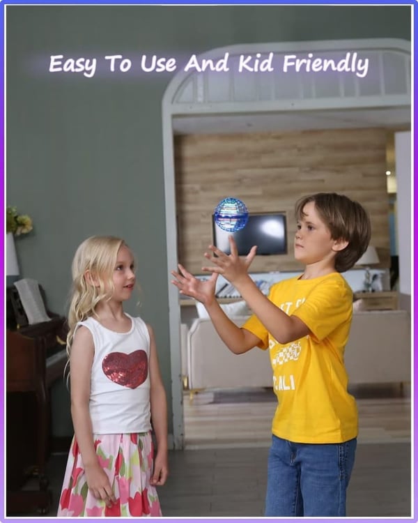 Hand Operated Flying Orb Ball Drone Toy for Kids, Glow in Dark